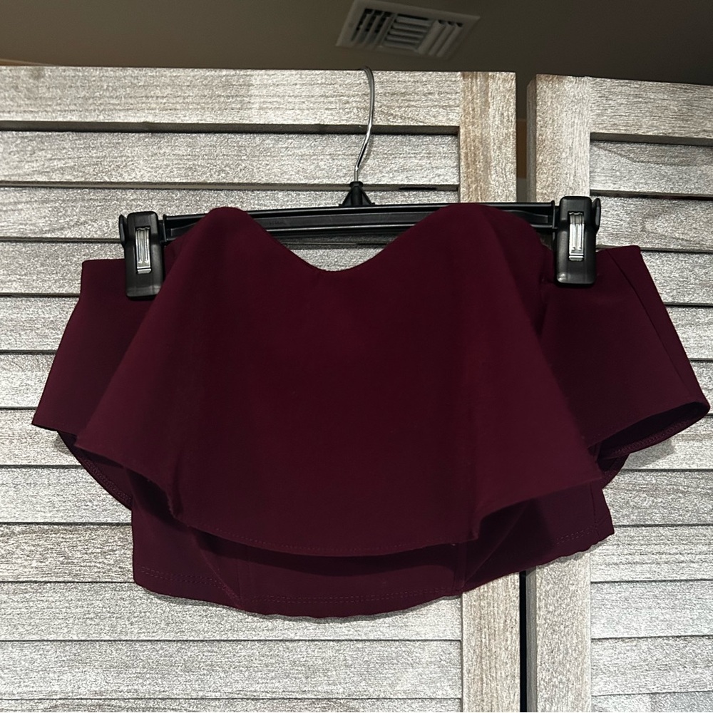 WINDSOR Dark Red Strapless Bustier Crop Top Woman’s Size Small Juniors Petites